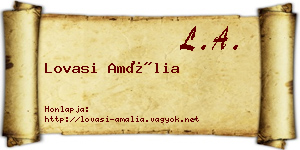 Lovasi Amália névjegykártya